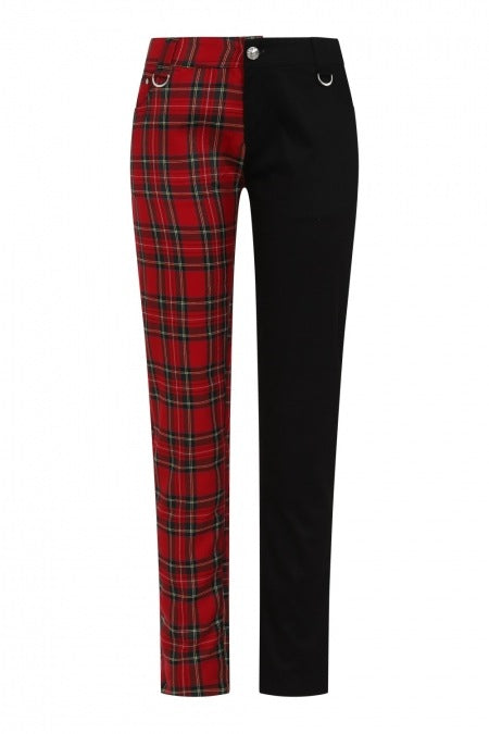 Banned Clothing - Half Black Half Check Trousers