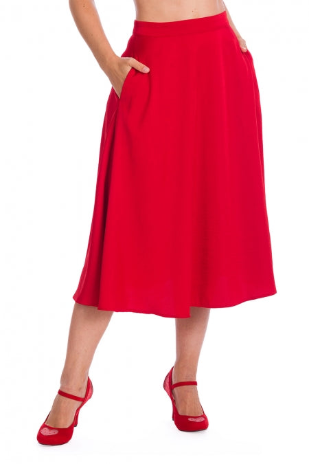 Banned Clothing - Strawberry Red Swing Skirt
