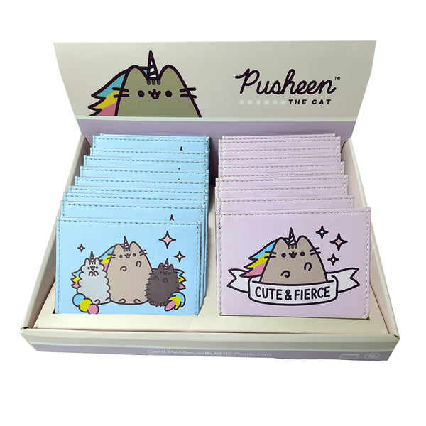 Contactless Protection Fabric Card Holder Wallet - Pusheen the Cat CARD28-0