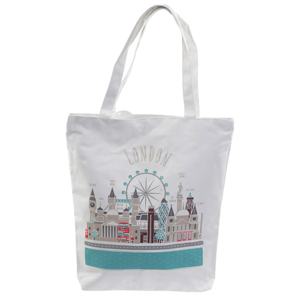 Handy Cotton Zip Up Shopping Bag - London Icons CBAG53-0