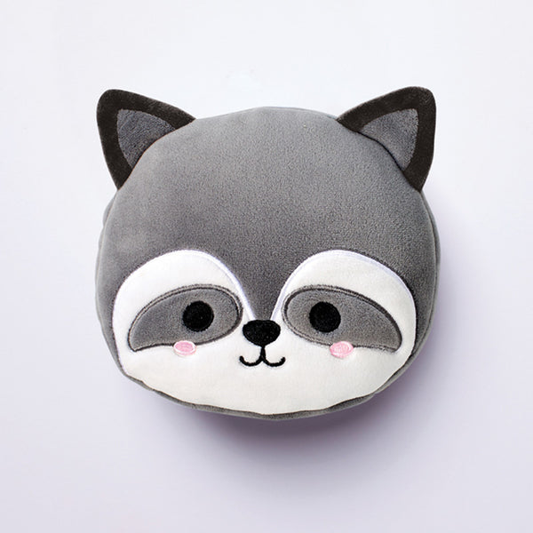 Raccoon Relaxeazzz Plush Round Travel Pillow & Eye Mask Set CUSH228