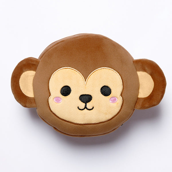 Monkey Relaxeazzz Plush Round Travel Pillow & Eye Mask Set CUSH253-0