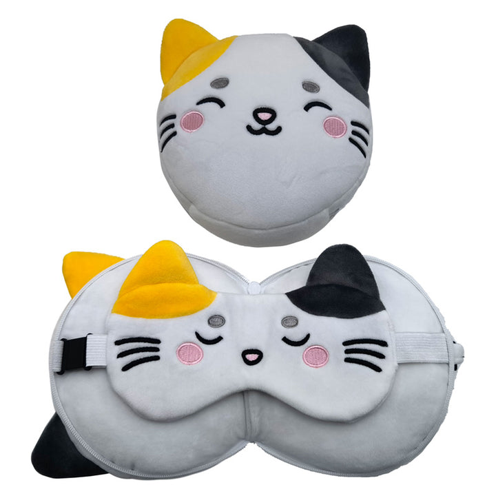 Relaxeazzz Travel Pillow & Eye Mask - Adoramals Lola the Cat CUSH315-0