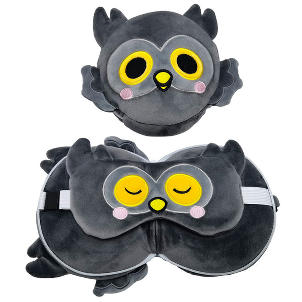 Relaxeazzz Travel Pillow & Eye Mask - Adoramals Winston the Owl CUSH317-0
