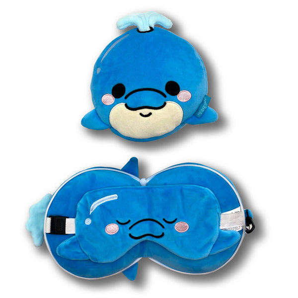 Relaxeazzz Travel Pillow & Eye Mask  - Blu the Dolphin CUSH350-0