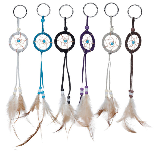 Dreamcatcher Keyring - Mini Feathers with Beads DCK03-0