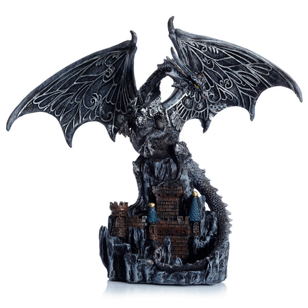 Dark Legends Wings of Magic Silver Castle Guardian Dragon DRG519-0