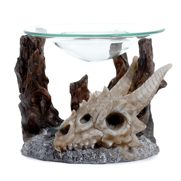 Shadows of Darkness Dragon Skull Oil & Wax Burner with Glass Dish DRG521