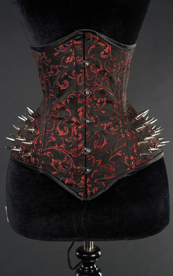 Dracula Clothing - Steampunk Ruby Extreme Waist Spike Corset