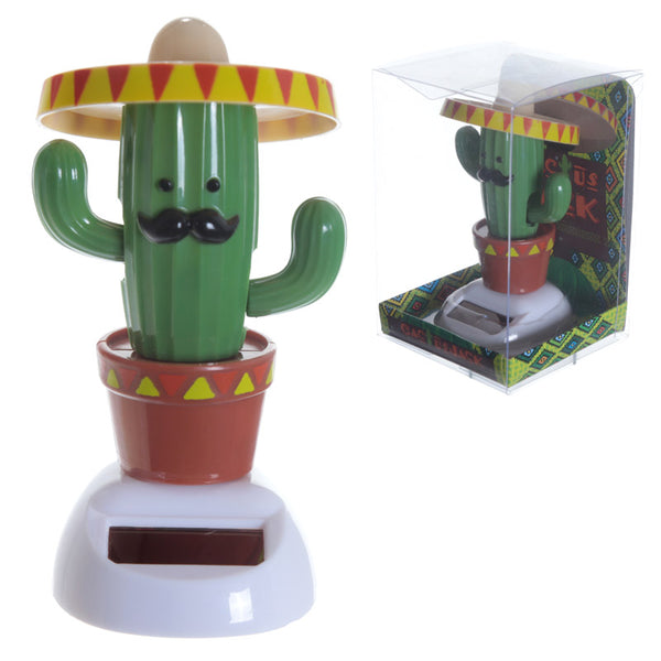 Fun Collectable Cactus wearing Sombrero Solar Powered Pal FF87-0