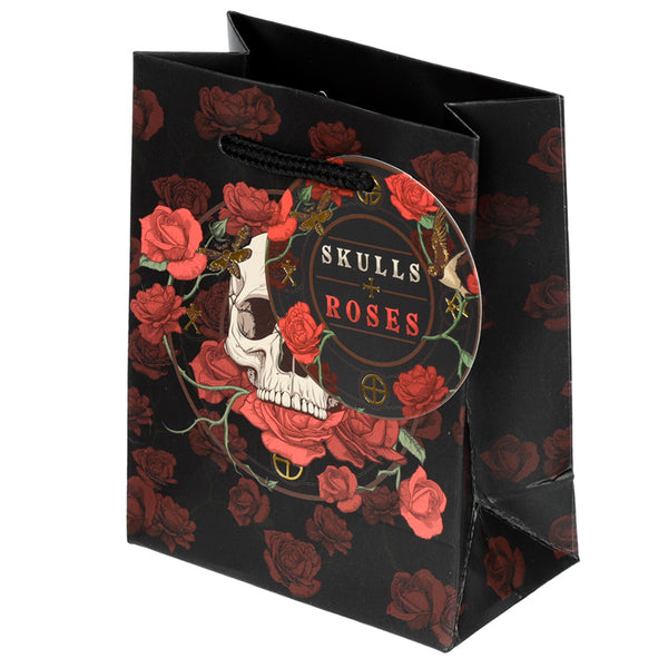 Skulls and Roses Red Roses Small Gift Bag GBAG90C