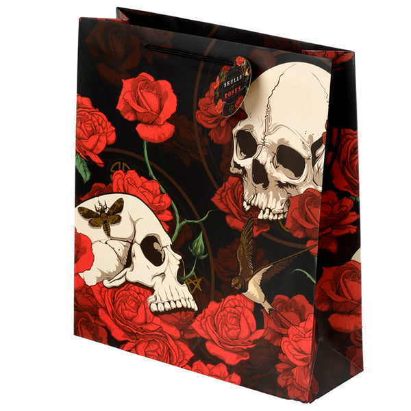 Skulls and Roses Red Roses Extra Large Gift Bag GBAG90X