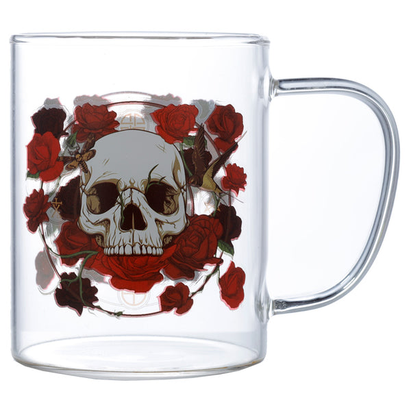 Glass Mug - Skulls & Roses GMUG06-0
