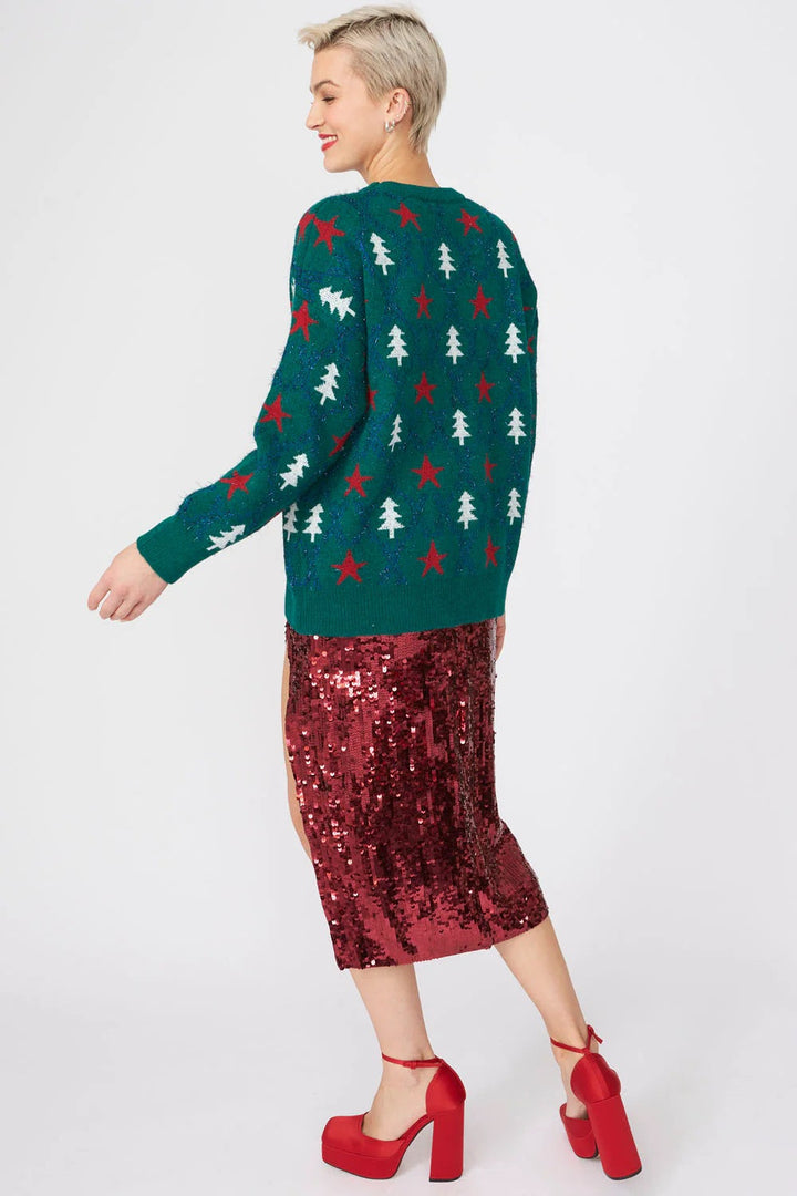 Green Cashmere and Banana Blend Christmas Jumper-1