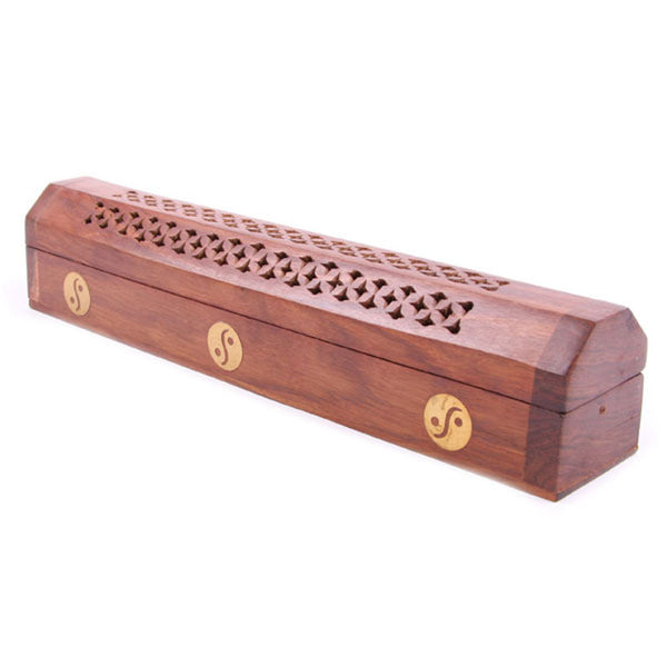 Decorative Sheesham Wood Box with Yin Yang Inlay IF173
