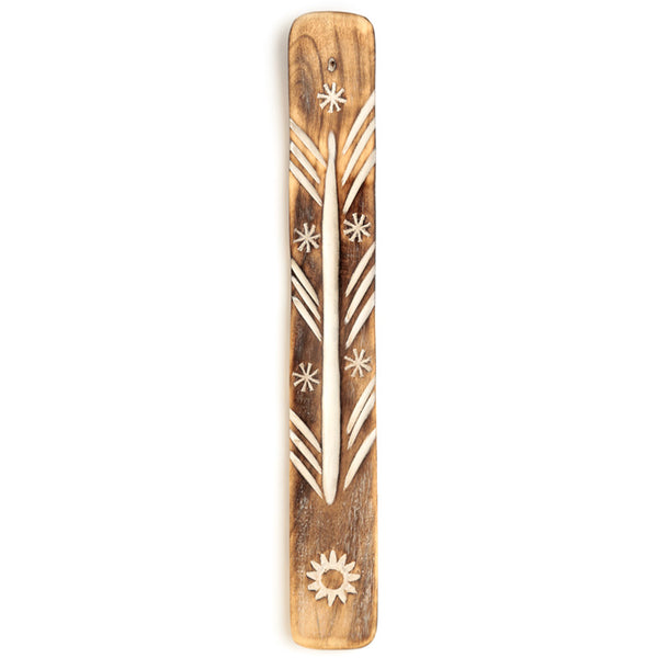 Decorative Sun Wooden Incense Burner Ash Catcher IF229-0