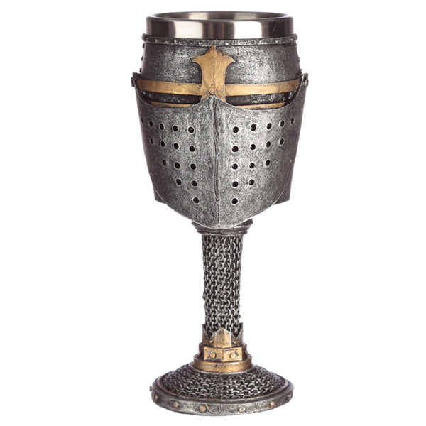Collectable Decorative Medieval Helmet and Chain Mail Goblet KN187-0