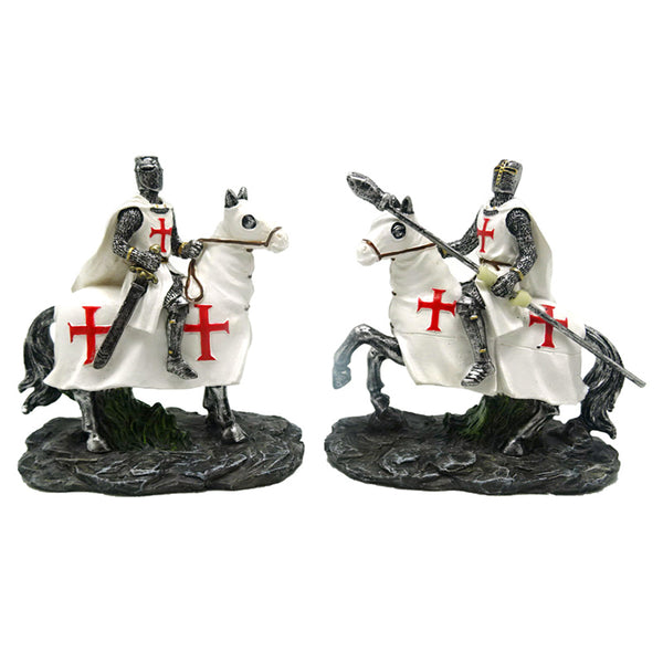 Fantasy Knight Ornament - Crusader Knight on Horseback Protector KN219-0