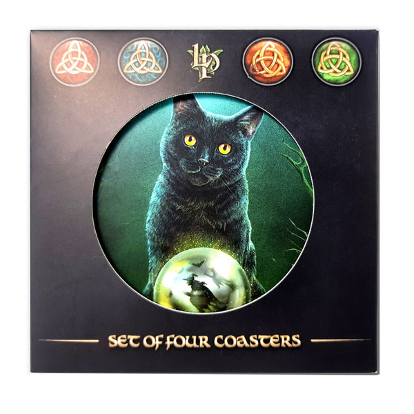 Set of 4 Cork Novelty Coasters - Lisa Parker Magic Cats KP77-0
