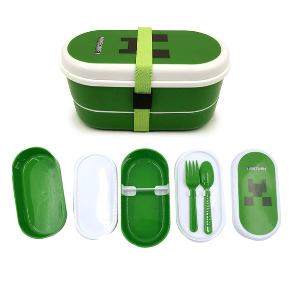 Bento Lunch Box with Fork & Spoon - Minecraft Creeper LBOX85