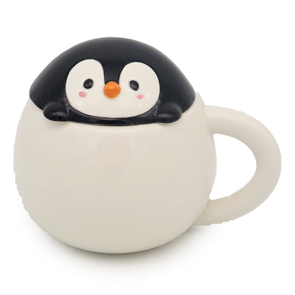 Peeping Lid Ceramic Lidded Animal Mug - Huddle Penguin LMUG13-0