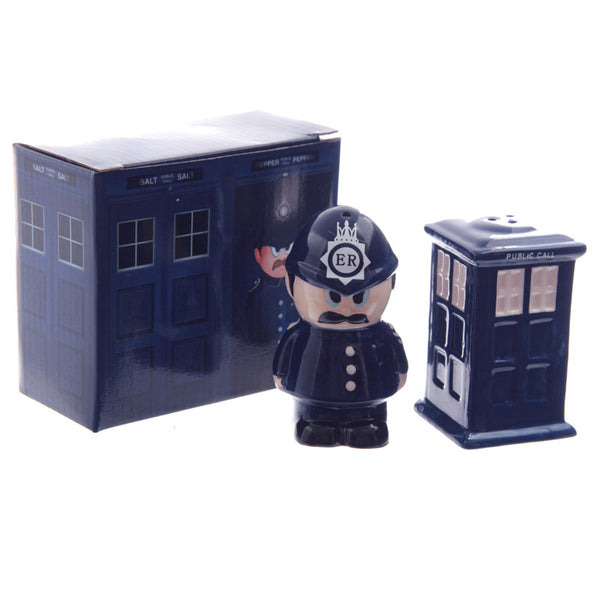 Novelty Police Box and Policeman Salt and Pepper Set LON52-0