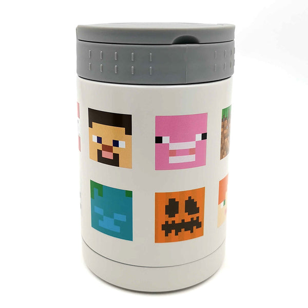 Minecraft Faces Stainless Steel Insulated Food Snack/Lunch Pot 500ml LPOT26A