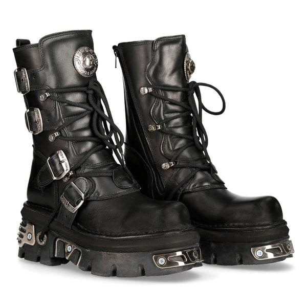 New Rock Shoes - Black High Tali Boots with Reactor Sole