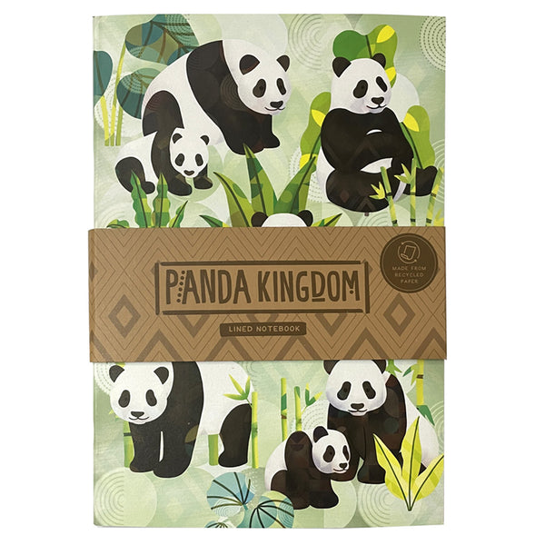 Recycled Paper A5 Lined Notebook - Panda Kingdom MEMO97-0