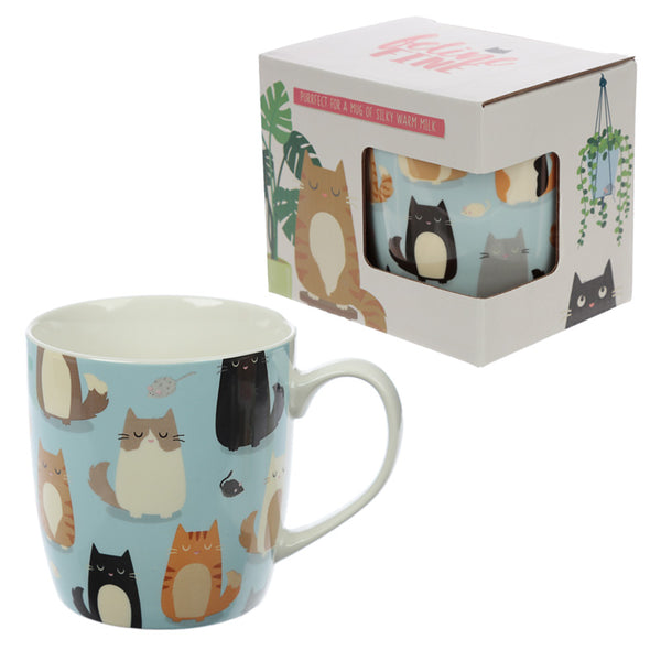 Collectable Porcelain Mug - Feline Fine Cat Design MUG266-0