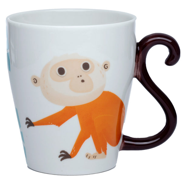 Monkey Zooniverse Ceramic Tail Shaped Handle Mug MUGT03