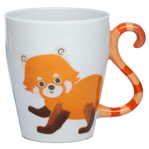 Red Panda Zooniverse Ceramic Tail Shaped Handle Mug MUGT04