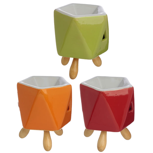 Ceramic Abstract Bold Colours Eden Oil Burner with Feet OB340