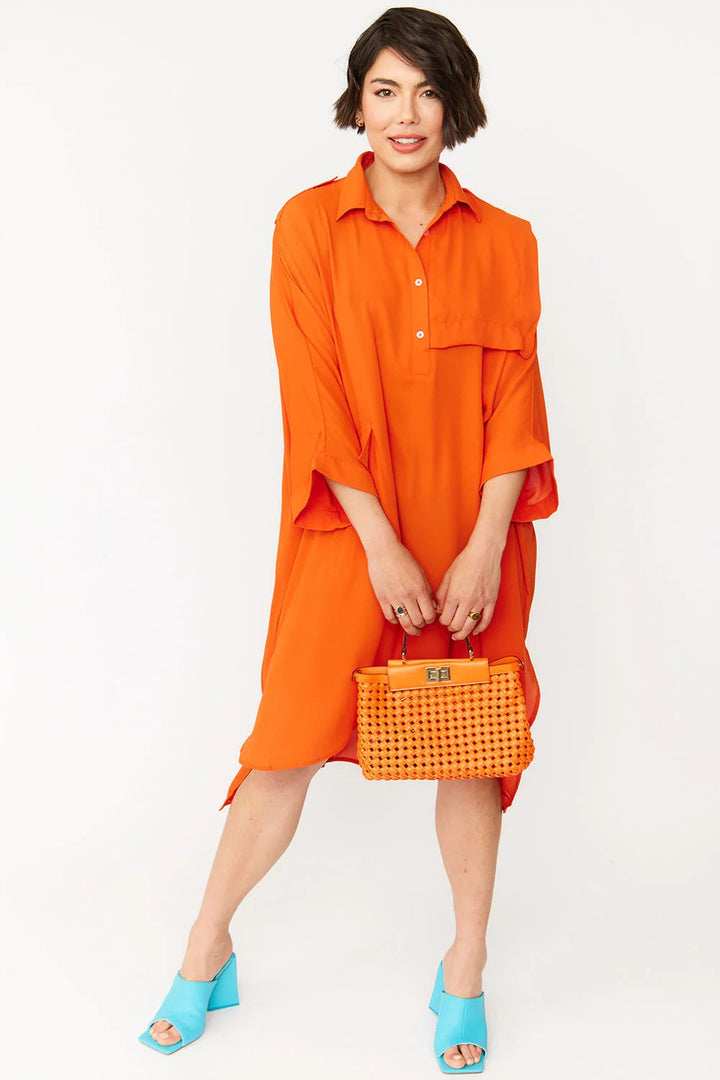 Orange Eco Leather Hand Woven Bag-1