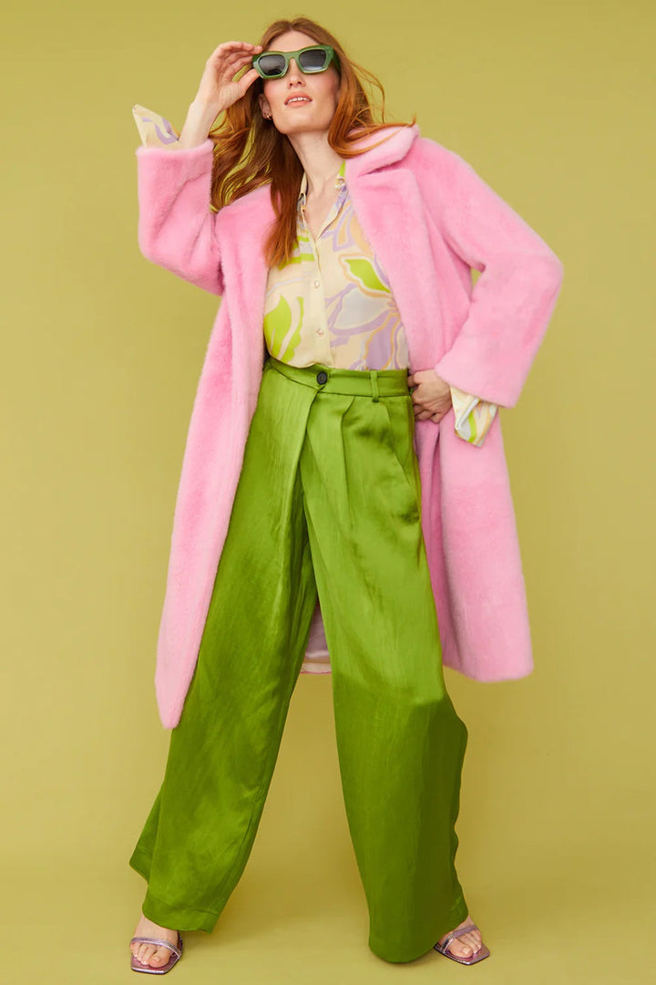 Pink Faux Fur Duchess Coat-2