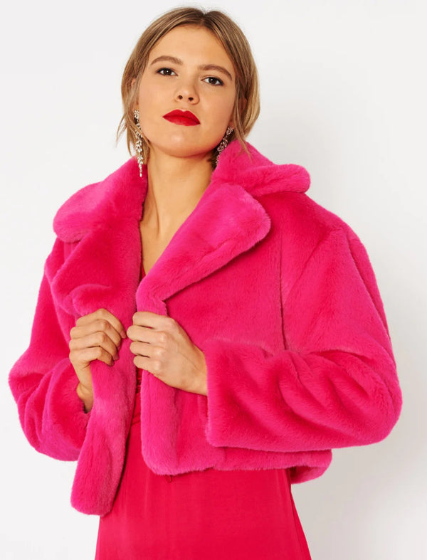 Pink Faux Fur Jacket-0