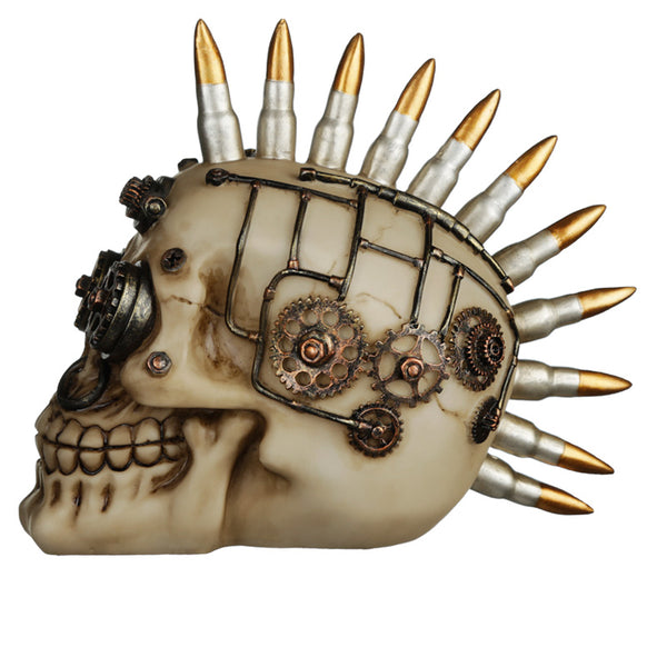 Fantasy Steampunk Skull Ornament - Bullet Mohican SK324
