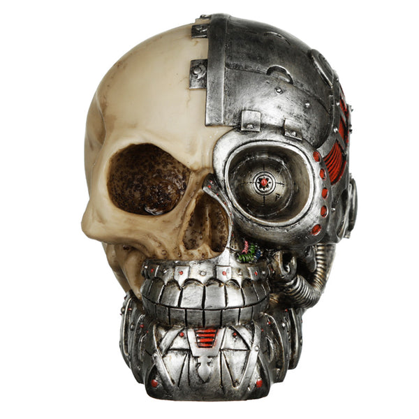 Fantasy Steampunk Skull Ornament - Half Robot Head SK329-0