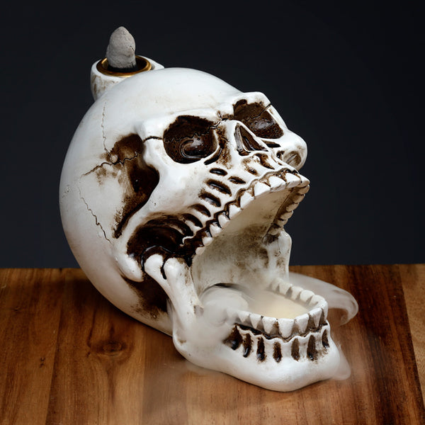 Backflow Incense Burner - Skull with Open Mouth SK347-0