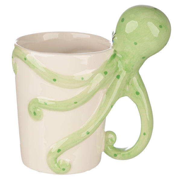Fun Novelty Sealife Design Octopus Shaped Handle Ceramic Mug SMUG06-0
