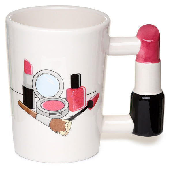 Fun Lipstick Shaped Handle Ceramic Mug SMUG107