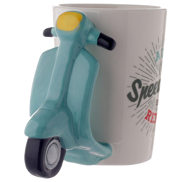 Fun Scooter Shaped Handle Ceramic Mug SMUG118