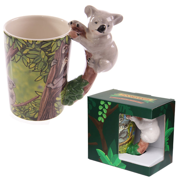 Novelty Ceramic Jungle Mug with Koala Shaped Handle SMUG55