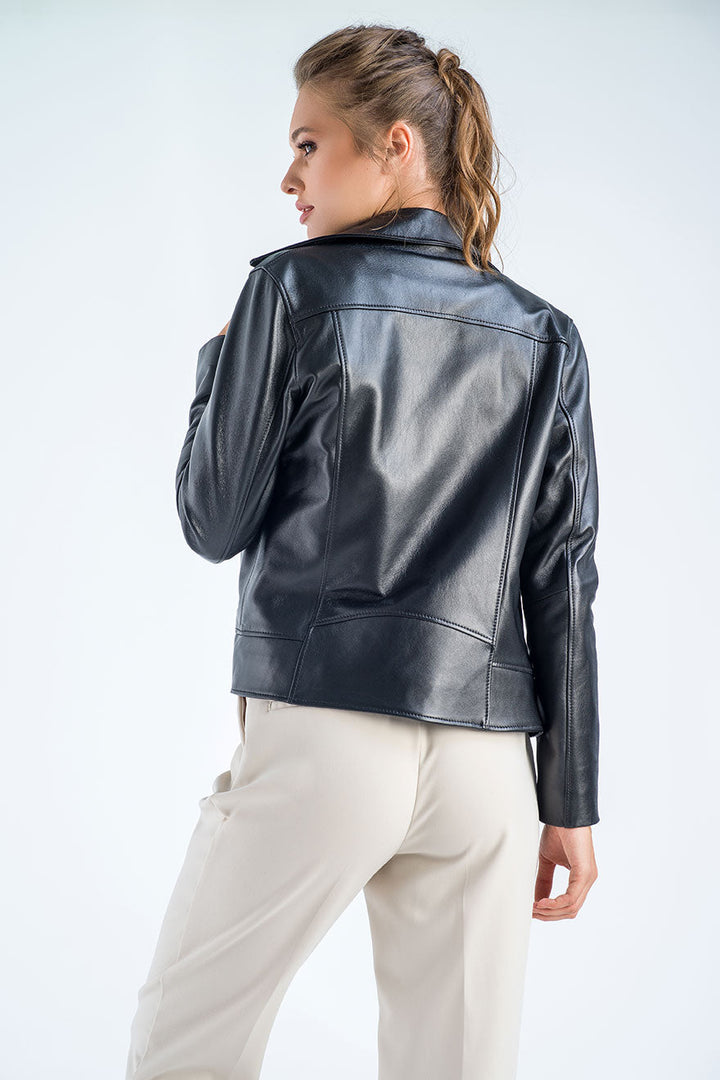 Black Genuine Classic Cut Leather Jacket-1