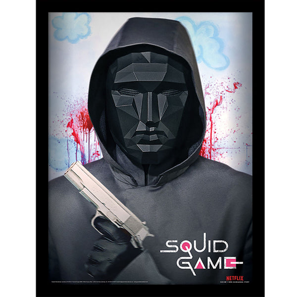 Squid Game Framed Picture 16 x 12 Mask Man