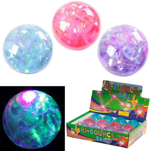 Fun Kids Flashing Rubber Bouncy Ball - Multi Glitter TY542