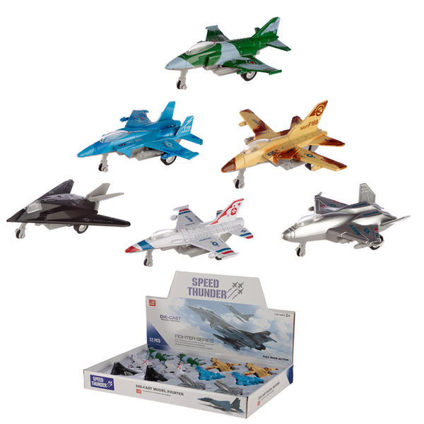 Fun Kids Pull Back Fighter Jet Plane Toy TY686-0