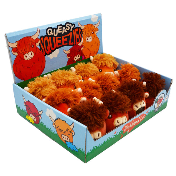 Queasy Squeezy Polyester Toy - Highland Coo Cow TY930-0