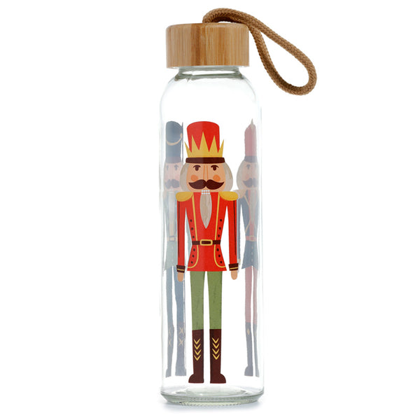 Reusable Glass Water Bottle - Christmas Nutcracker XBOT186-0