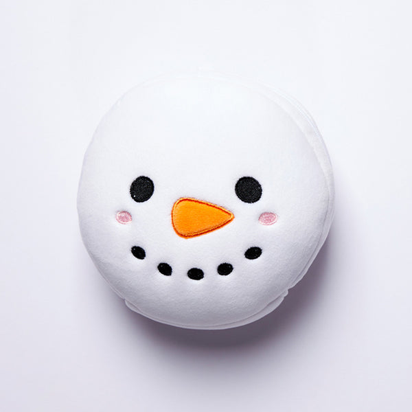 Christmas Snowman Relaxeazzz Plush Round Travel Pillow & Eye Mask Set XCUSH205